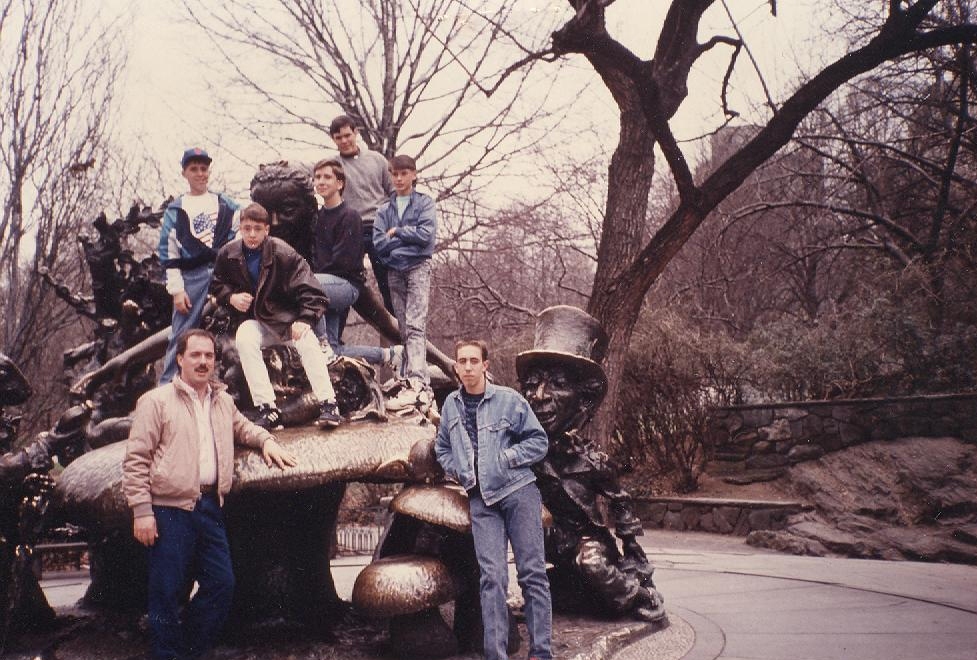1990, Central Park. Chorus class trip with Mr. Barlow.